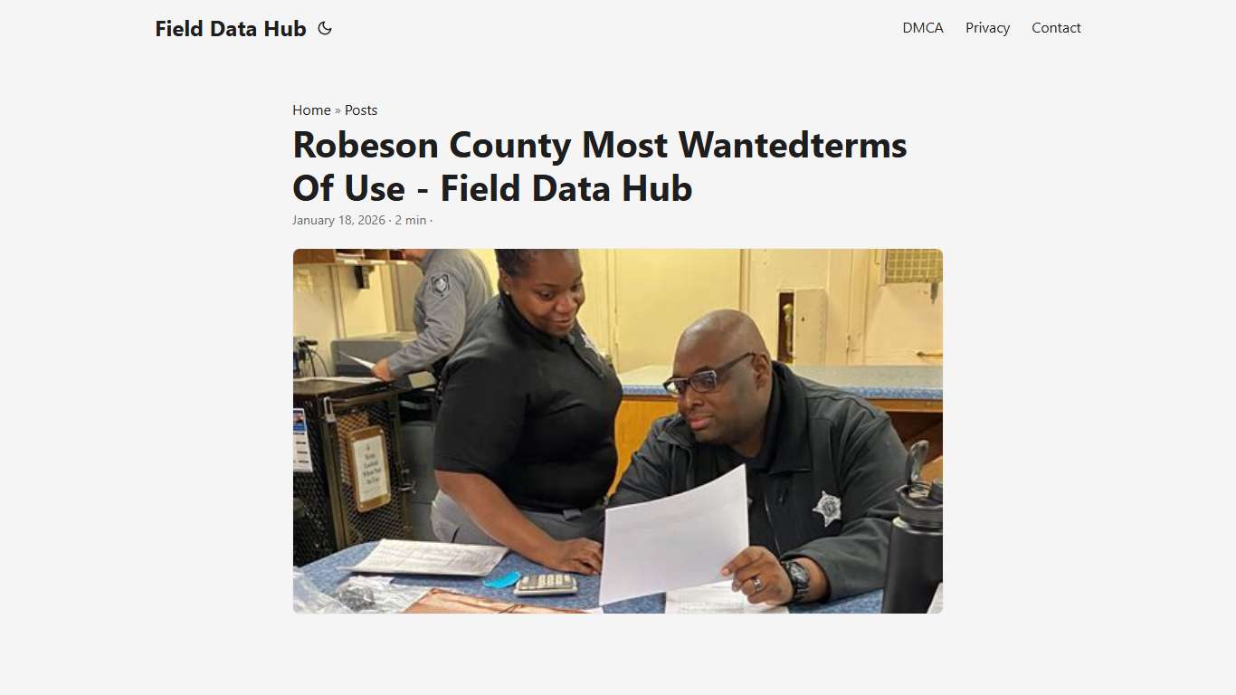 Robeson County Most Wantedterms Of Use - Field Data Hub