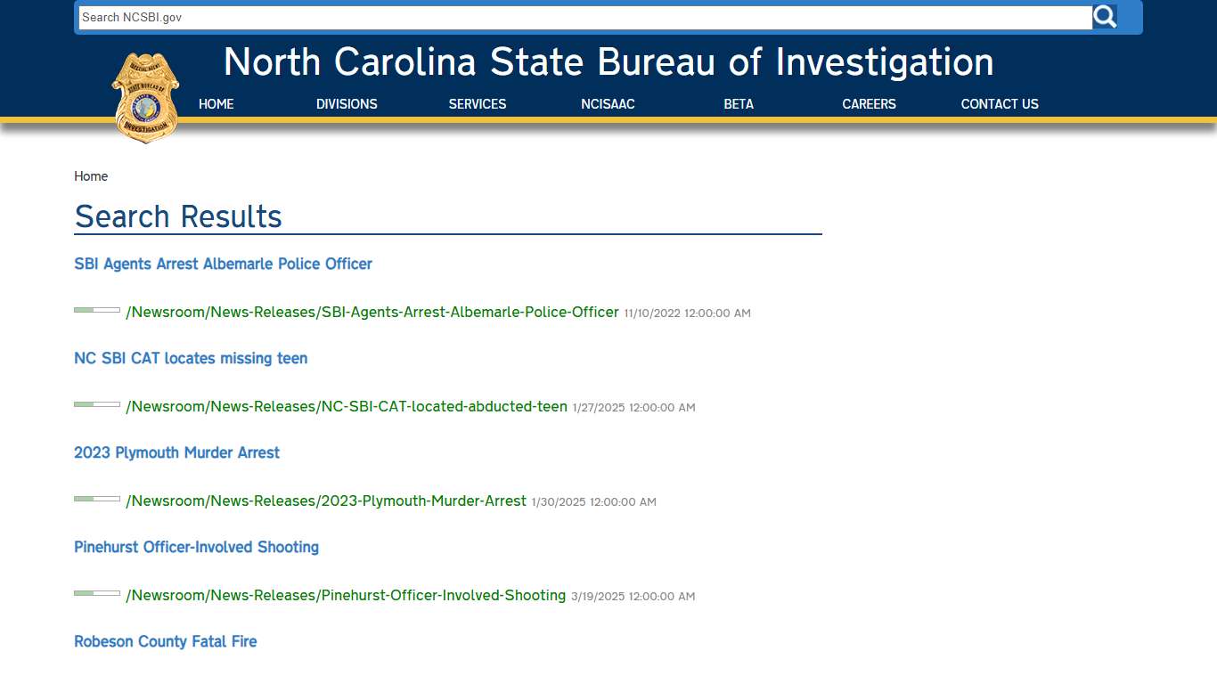 NCSBI - Search Results